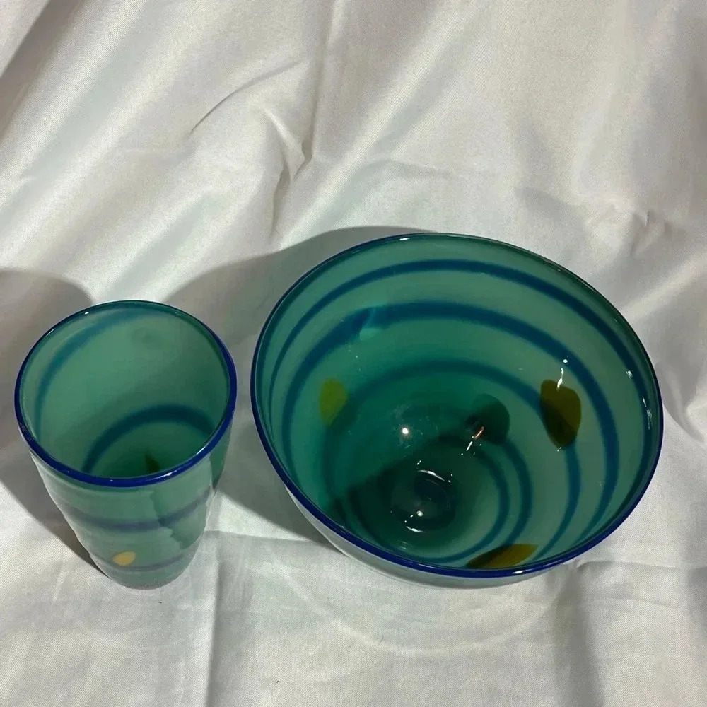 Soholm Dannark Kunstglas Decorative Art Glass Bowl and Vase - Picture 6 of 6